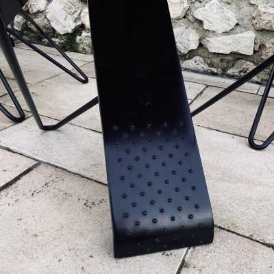 Metal and wood chairs
