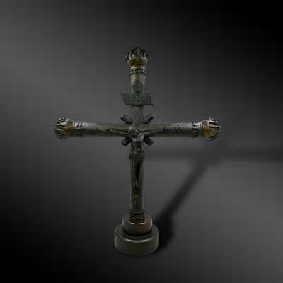 CROIX de PROCESSION - France ou Pays-Bas - Vers 1500