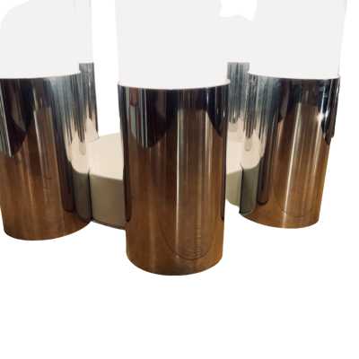 Chrome and glass lamp