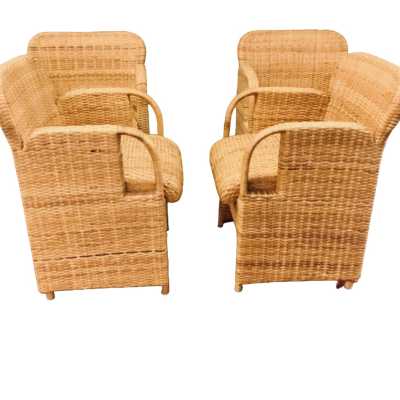 Rattan armchairs