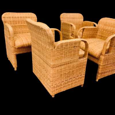 Suite of 4 armchairs by Gae Aulenti