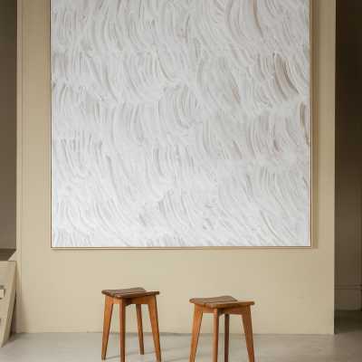 Pair of stools by Marcel Gascoin Paul Bert Serpette