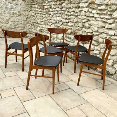 Set of 6 Danish chairs