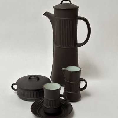 JH Quistgaard, Fluted Flamestone Coffee Set, Dansk Designs, 1957