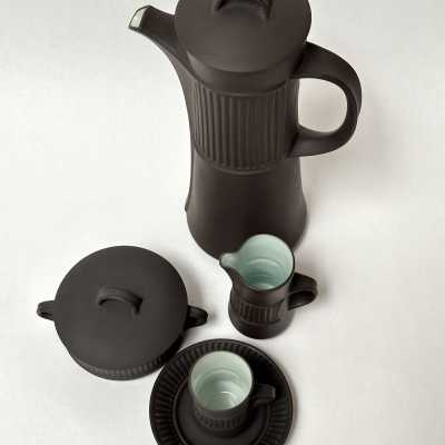 JH Quistgaard, Fluted Flamestone Coffee Set, Dansk Designs, 1957