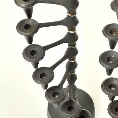 Jens Harald Quistgaard, Pair of Cast Iron Candletree, Denmark 1961