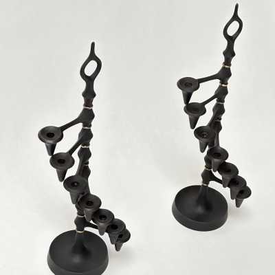 Jens Harald Quistgaard, Pair of Cast Iron Candletree, Denmark 1961