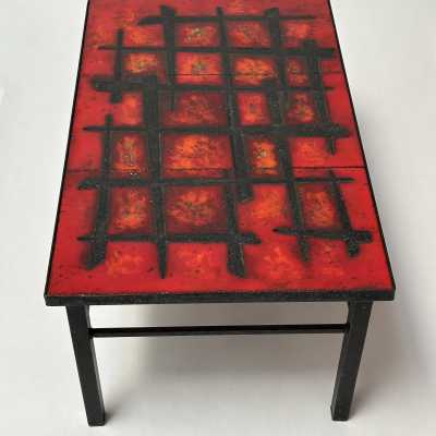 Lava Glazed Low Table, R&J Cloutier, France c.1960