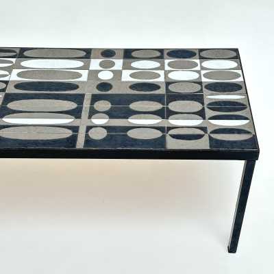 Ceramic Low Table "Ellipses", Roger Capron, Vallauris c.1965