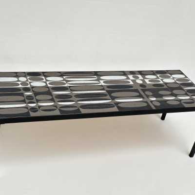 Ceramic Low Table "Ellipses", Roger Capron, Vallauris c.1965