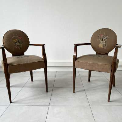 Bridge armchairs by Jean Pascaud