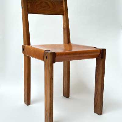Set of 6 S24 Chairs, Pierre Chapo, France c.1960