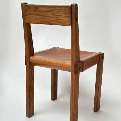 Set of 6 S24 Chairs, Pierre Chapo, France c.1960