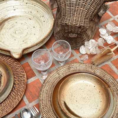 Handcrafted Stoneware Set of Dishes, Jean-Pierre Prud'Homme, France c.1975