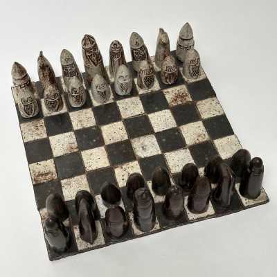 Stoneware Chess Game, André Hirlet, France c.1960