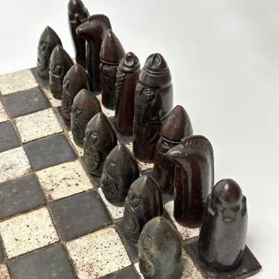Stoneware Chess Game, André Hirlet, France c.1960