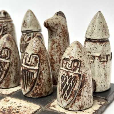 Stoneware Chess Game, André Hirlet, France c.1960