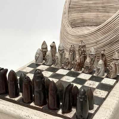 Stoneware Chess Game, André Hirlet, France c.1960