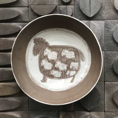 Albert Thiry, Large Grogged Clay Bowl, Vallauris c.1980