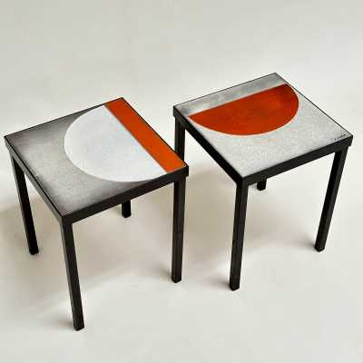 Glazed Lava End Tables, Roger Capron, Vallauris c.1965