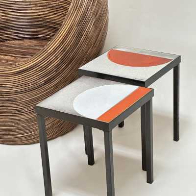 Glazed Lava End Tables, Roger Capron, Vallauris c.1965