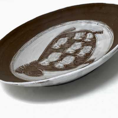 Albert Thiry, Large Grogged Clay Bowl, Vallauris c.1980