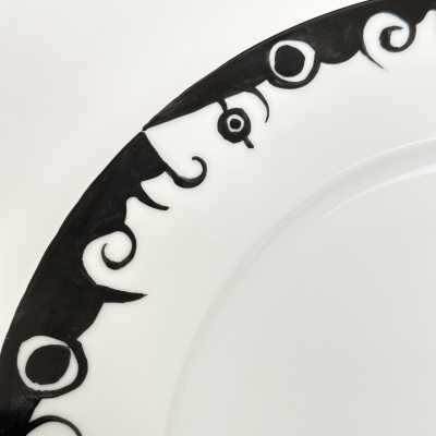 Roger Capron, Unique Porcelain Plate, Vallauris 1992