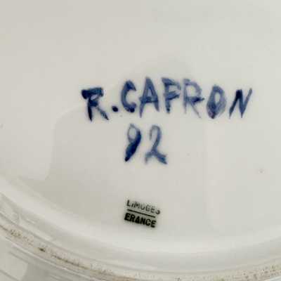 Roger Capron, Unique Porcelain Plate, Vallauris 1992