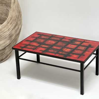 Lava Glazed Low Table, R&J Cloutier, France c.1960