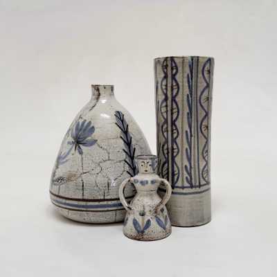 Gustave Reynaud, Set of 3 Ceramic Pieces, Vallauris c.1970