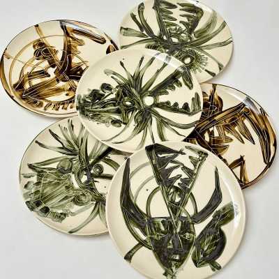 Marc Piano, Minotaur Set of Dishes, Vallauris c.1990