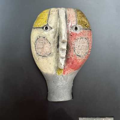 Roger Capron, 3 Raku Masks, Vallauris 1996
