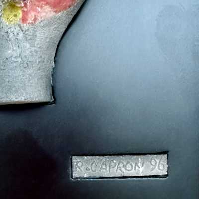 Roger Capron, 3 Raku Masks, Vallauris 1996