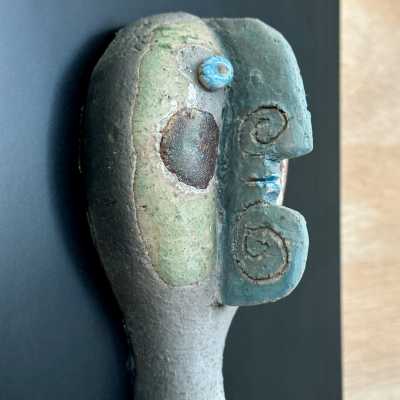 Roger Capron, 3 Raku Masks, Vallauris 1996