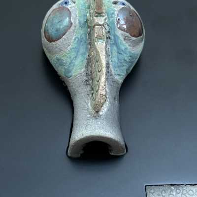 Roger Capron, 3 Raku Masks, Vallauris 1996