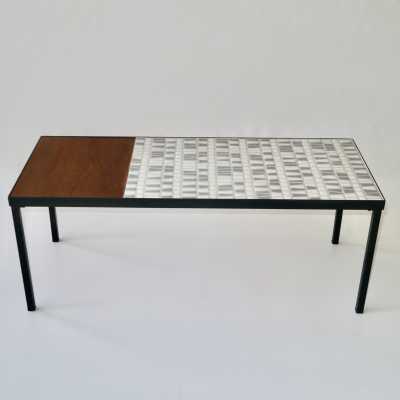 Roger Capron, Ceramic and Teak Low Table, Vallauris c.1960