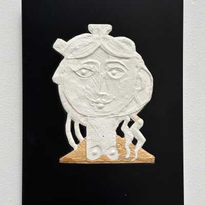 Porcelain Gilt Panel, Roger Capron, Vallauris c.1990
