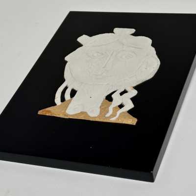 Porcelain Gilt Panel, Roger Capron, Vallauris c.1990