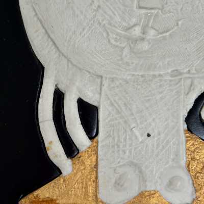 Porcelain Gilt Panel, Roger Capron, Vallauris c.1990