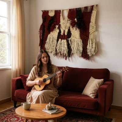 Hand-knotted tapestry