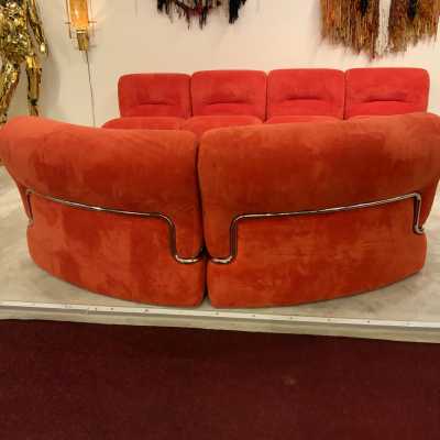 Fabric and metal sofa