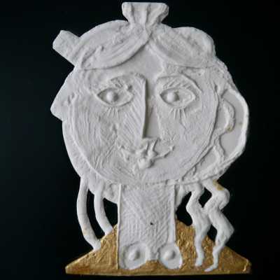 Porcelain Gilt Panel, Roger Capron, Vallauris c.1990