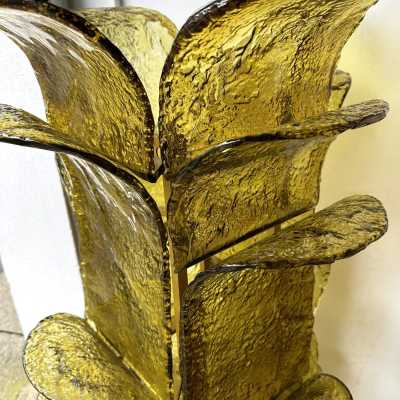 Mid-Century Modern Space Age Cactus floor lamp, yellow Murano glass and gold metal by Carlo Nason for the Mazzega factory. Famous Italian design like Venini, Vistosi, La Murrina, Aldo Nason, Stilnovo, Joe Colombo, Arteluce, Arredoluce, Lumi, Luci, Rggiani, Sciolari, Werner Pantone, Luigi Colani, Raak, Angelo Lelii, Angelo Brotto, Esperia, Francesco Bocola, Superstudio, Enrico Tronconi, Mario Bellini, Harvey Guzzini, Luigi Massoni, Martinelli, Pierre Cardin, Fabio Lenci, Gio Ponti.