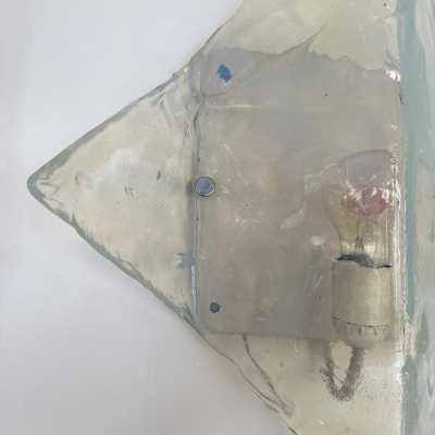 Pair of Mid-Century Modern Space Age wall lights model LP253 in sky blue opalescent textured Murano glass and white lacquered metal by Carlo Nason for the Mazzega factory. Famous Italian design like Venini, Vistosi, La Murrina, Aldo Nason, Stilnovo, Joe Colombo, Arteluce, Arredoluce, Lumi, Luci, Rggiani, Sciolari, Werner Pantone, Luigi Colani, Raak, Angelo Lelii, Angelo Brotto, Esperia, Francesco Bocola, Superstudio, Enrico Tronconi, Mario Bellini, Harvey Guzzini, Luigi Massoni, Martinelli, Pier