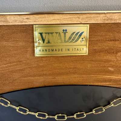 Mid-century modern octagonal wall mirror made of brass and bamboo, rattan, raffia, and wicker by the Italian manufacturer Vivai del Sud. Original manufacturer stamp on the back. Famous designs by Maison Arpex International, Dal Vera, Renato Zevi, Romeo Rega, Maison Jansen, Brass Palm, and Mario Sabot.