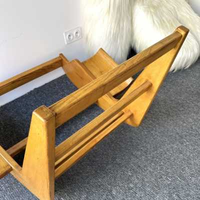 Rare, iconic mid-century modern space age design armchair, the Yeti Rocking Chair in wood and white goat hair fur by designer Mario Scheichenbauer for the Italian manufacturer Elam. New upholstery.