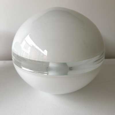 Pair of Mid-Century Modern Space Age table or bedside lamps model LT230 in clear and white textured kinetic Murano glass by Carlo Nason for the Mazzega factory. Famous Italian design like Venini, Vistosi, La Murrina, Aldo Nason, Stilnovo, Joe Colombo, Arteluce, Arredoluce, Lumi, Luci, Rggiani, Sciolari, Werner Pantone, Luigi Colani, Raak, Angelo Lelii, Angelo Brotto, Esperia, Francesco Bocola, Superstudio, Enrico Tronconi, Mario Bellini, Harvey Guzzini, Luigi Massoni, Martinelli, Pierre Ca