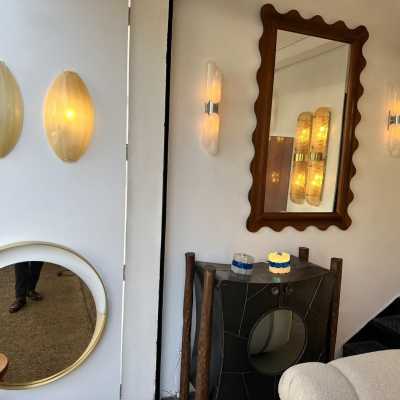 Yellow Murano glass wall sconces, Space Age style, Mid-Century Modern style, gold leaf and brass. Renowned manufacturers and designers: Barovier Toso, Fabbian, Venini, Veronese, La Murrina, Aldo Carlo Nason, Stilnovo, Joe Colombo, Arteluce, Arredoluce, Lumi, Luci, Rggiani, Sciolari, Werner Pantone, Luigi Colani, Raak, Angelo Lelii, Angelo Brotto, Esperia, Francesco Bocola, Superstudio, Enrico Tronconi, Mario Bellini, Harvey Guzzini, Luigi Massoni, Martinelli, Pierre Cardin, Fabio Lenci and Gio Po