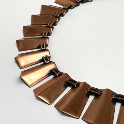 Patinated Copper Choker Aztec, Jerry Fels for Renoir, c.1950