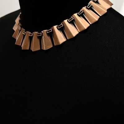Patinated Copper Choker Aztec, Jerry Fels for Renoir, c.1950